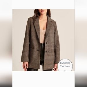 Abercrombie & Fitch wool-blend Plaid blazer jacket